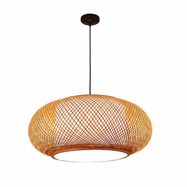 Natural Bamboo Rattan Oval Open Weave Hanging Ceiling Light Home Decor > Lighting > Ceiling Lights > Pendant Lights TriadCommerceInc