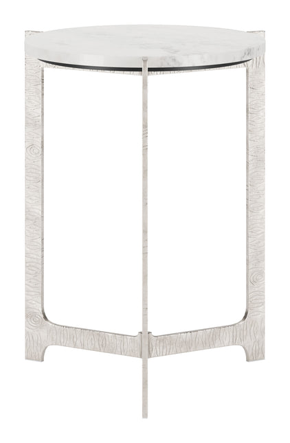 Barmas Side Table White & Silver Side Tables TriadCommerceInc   