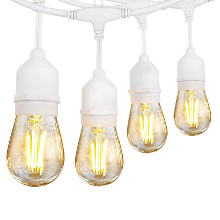 Outdoor LED Bistro String Lights 48 Feet String Lights TriadCommerceInc White No Hanging Kit