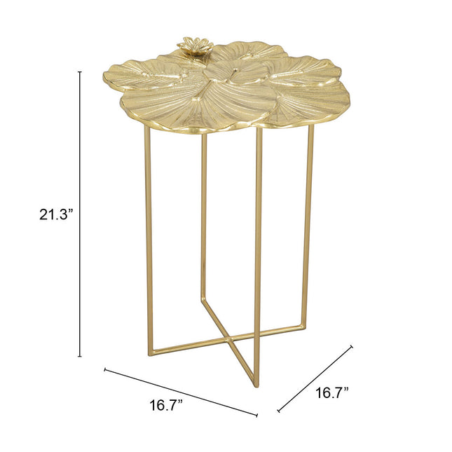 Lotus Side Table Gold Side Tables TriadCommerceInc   