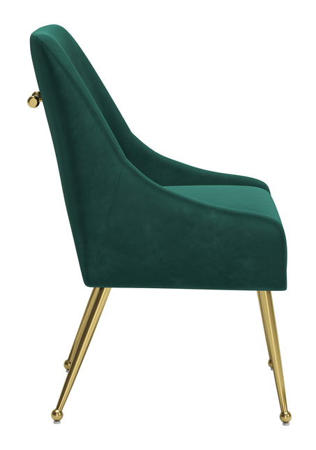 Maxine Dining Chair Green & Gold Chairs TriadCommerceInc   