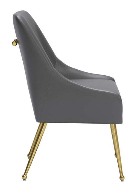 Maxine Dining Chair Gray & Gold Chairs TriadCommerceInc   