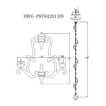 Farmhouse 5-Lights Antique Wooden Candle Chandelier Home Decor > Lighting > Ceiling Lights > Chandelier TriadCommerceInc