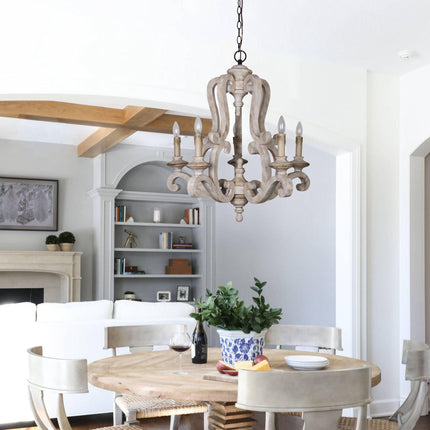 Farmhouse 5-Lights Antique Wooden Candle Chandelier Home Decor > Lighting > Ceiling Lights > Chandelier TriadCommerceInc
