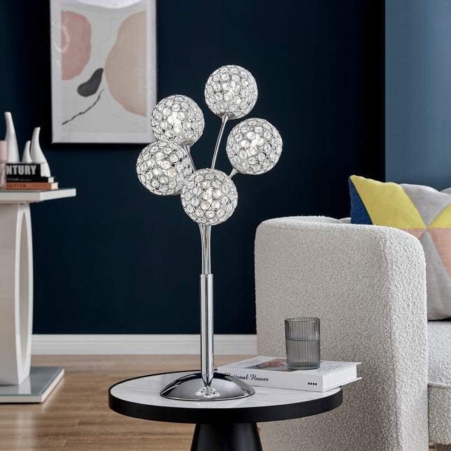 Thailand Crystal Domes Table Lamp 5 Light Modern Decor Home Decor > Lighting > Lamp > Table Lamps TriadCommerceInc