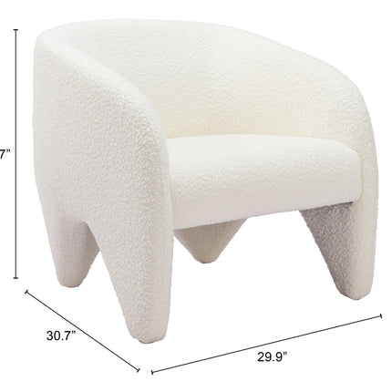 Lopta Accent Chair White Chairs TriadCommerceInc   