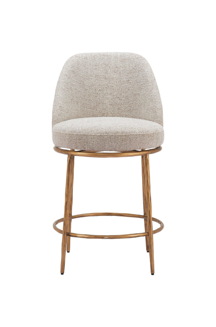 Nordhavn Swivel Counter Stool Beige & Gold Counter Stools TriadCommerceInc   