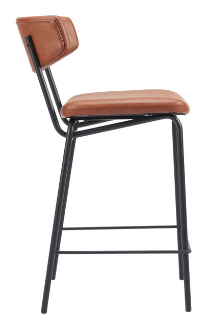 Charon Counter Stool (Set of 2) Vintage Brown Counter Stools TriadCommerceInc   