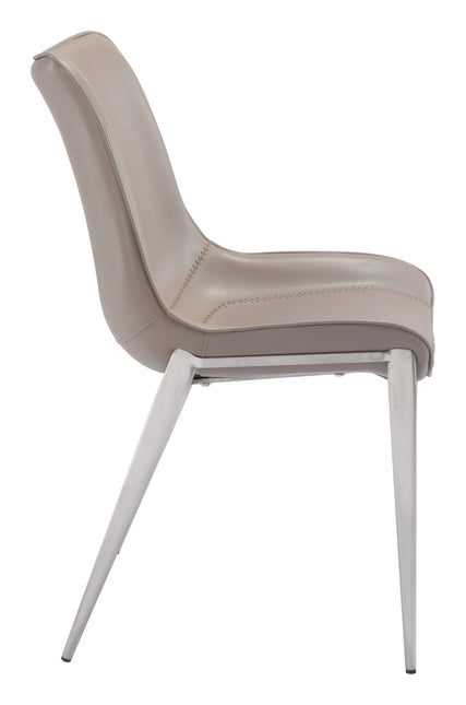 Magnus Dining Chair (Set of 2) Brown & Silver Chairs TriadCommerceInc   