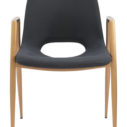 Desi Dining Chair (Set of 2) Black & Gold Chairs TriadCommerceInc   