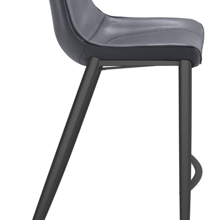 Magnus Barstool (Set of 2) Dark Gray & Black Barstools TriadCommerceInc   