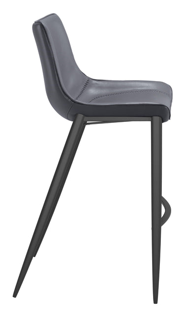 Magnus Barstool (Set of 2) Dark Gray & Black Barstools TriadCommerceInc   