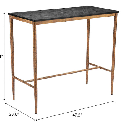 Nida Bar Table Black & Bronze Tables TriadCommerceInc   
