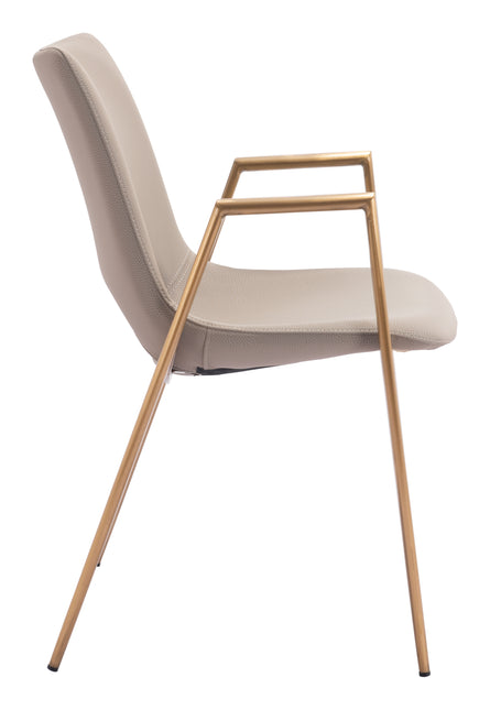 Desi Dining Chair (Set of 2) Beige & Gold Chairs TriadCommerceInc   