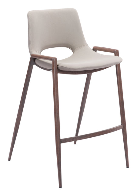 Desi Counter Stool (Set of 2) Beige & Walnut Counter Stools TriadCommerceInc Default Title  