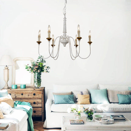 6-Light French Country Candle-Style Chandelier Distressed Home Decor > Lighting > Ceiling Lights > Chandelier TriadCommerceInc