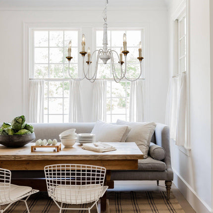 6-Light French Country Candle-Style Chandelier Distressed Home Decor > Lighting > Ceiling Lights > Chandelier TriadCommerceInc