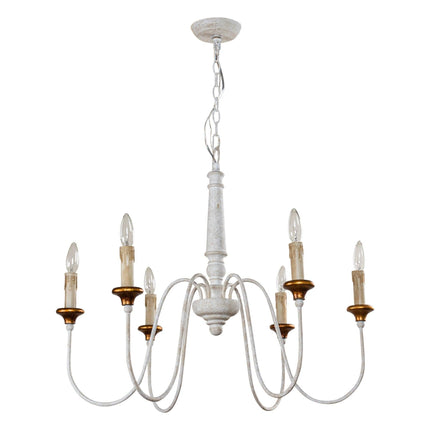6-Light French Country Candle-Style Chandelier Distressed Home Decor > Lighting > Ceiling Lights > Chandelier TriadCommerceInc