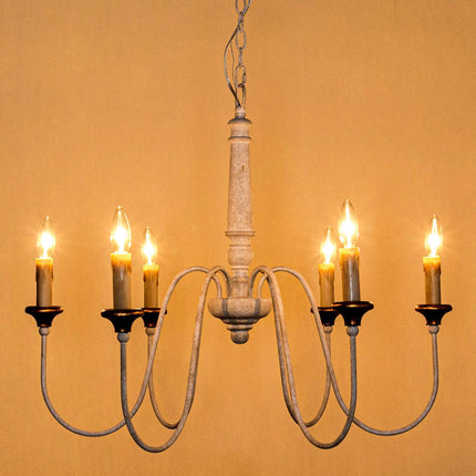 6-Light French Country Candle-Style Chandelier Distressed Home Decor > Lighting > Ceiling Lights > Chandelier TriadCommerceInc