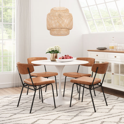 Charon Dining Chair (Set of 2) Vintage Brown Chairs TriadCommerceInc   