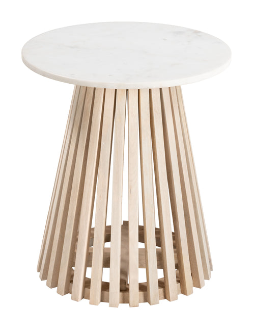 Mazara Side Table White & Natural Side Tables TriadCommerceInc   