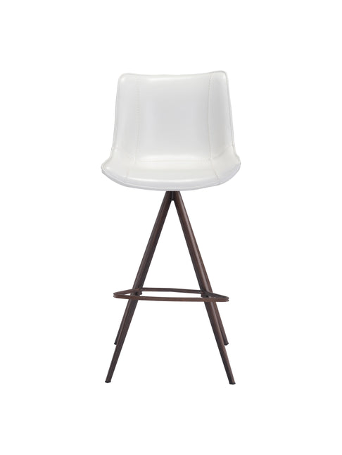 Aki Barstool (Set of 2) White & Walnut Barstools TriadCommerceInc   