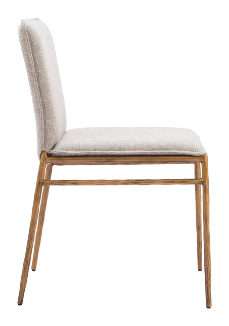 Nordvest Dining Chair Beige & Gold Chairs TriadCommerceInc   