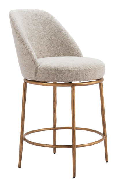 Nordhavn Swivel Counter Stool Beige & Gold Counter Stools TriadCommerceInc Default Title  