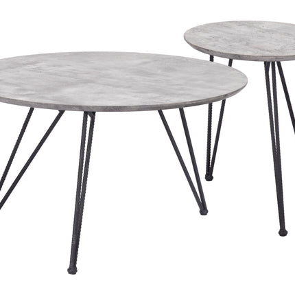 Kerris Coffee Table Set (2-Piece) Gray & Black Coffee Tables TriadCommerceInc Default Title  