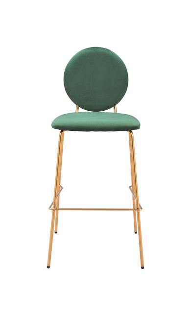 Odessa Barstool (Set of 2) Green & Gold Barstools TriadCommerceInc   