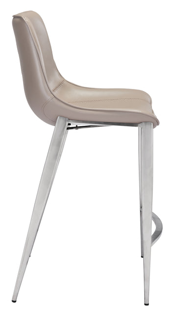 Magnus Counter Stool (Set of 2) Brown & Silver Counter Stools TriadCommerceInc   