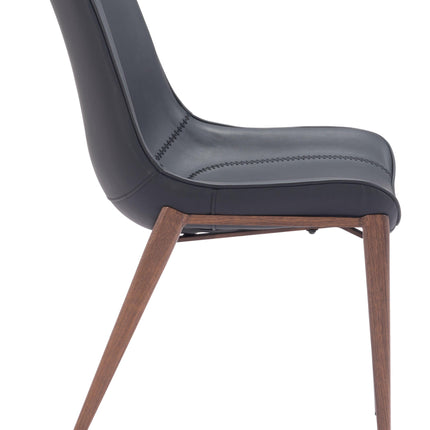 Magnus Dining Chair (Set of 2) Black & Walnut Chairs TriadCommerceInc   