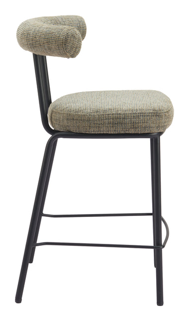 Kede Counter Stool Green Tweed Counter Stools TriadCommerceInc   