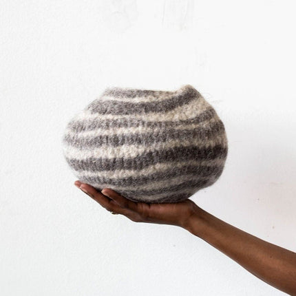 Grey Pathways Decorative Wool Ukhamba Bowl Baskets & Vessels TriadCommerceInc