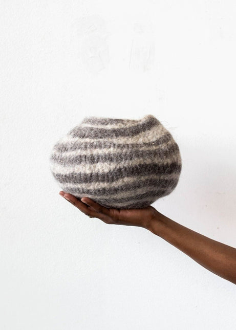 Grey Pathways Decorative Wool Ukhamba Bowl Baskets & Vessels TriadCommerceInc