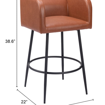 Horbat Barstool (Set of 2) Brown Barstools TriadCommerceInc   