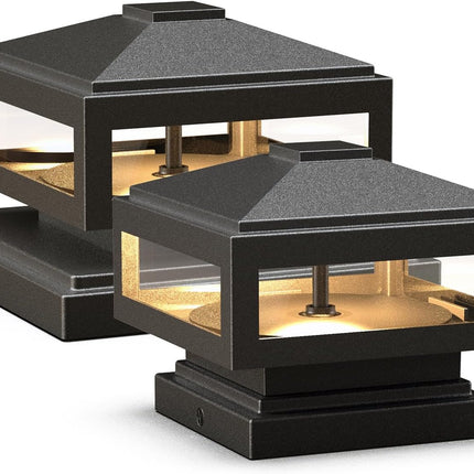 CPLA03 Modern Aluminum LED Post Cap Light Post Light TriadCommerceInc 2 Pack