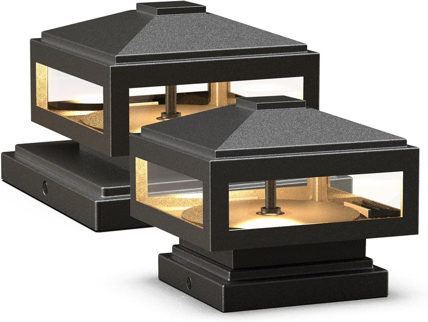 CPLA03 Modern Aluminum LED Post Cap Light Post Light TriadCommerceInc 2 Pack