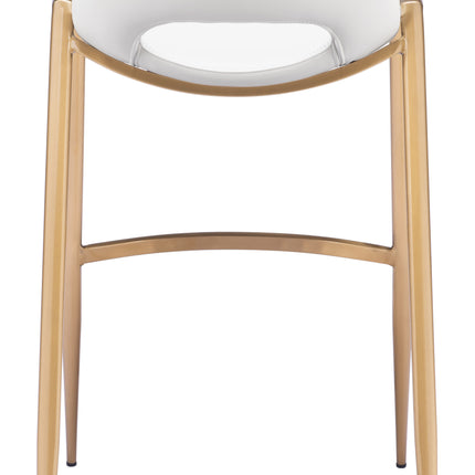 Desi Barstool (Set of 2) White & Gold Barstools TriadCommerceInc   