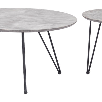 Kerris Coffee Table Set (2-Piece) Gray & Black Coffee Tables TriadCommerceInc   
