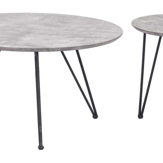 Kerris Coffee Table Set (2-Piece) Gray & Black Coffee Tables TriadCommerceInc   