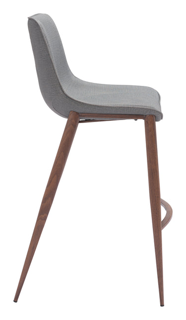 Magnus Barstool (Set of 2) Slate Gray & Walnut Barstools TriadCommerceInc   