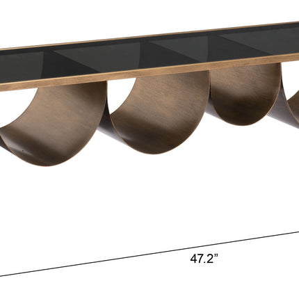 Reed Coffee Table Brass & Black Coffee Tables TriadCommerceInc   
