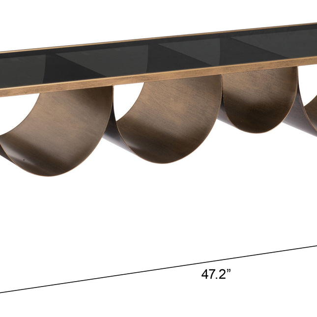 Reed Coffee Table Brass & Black Coffee Tables TriadCommerceInc   
