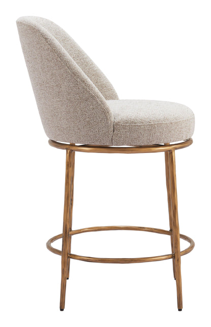 Nordhavn Swivel Counter Stool Beige & Gold Counter Stools TriadCommerceInc   