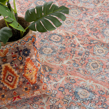 Urpi Rose & Blue Washable Area Rug - Clearance Rugs TriadCommerceInc