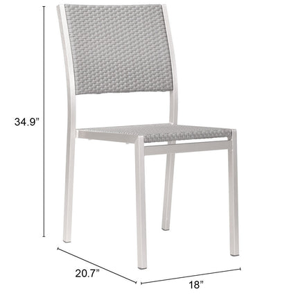 Metropolitan Armless Dining Chair (Set of 2) Gray & Silver Seating TriadCommerceInc   