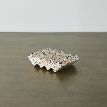 Zig-Zag Neutral Terrazzo Soap Dish Décor TriadCommerceInc