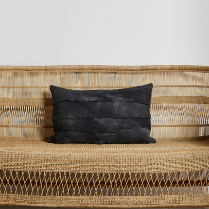 Layered Hand-Felted Merino Wool Throw Pillow Pillows TriadCommerceInc Lumbar Dusty Charcoal Cover ONLY