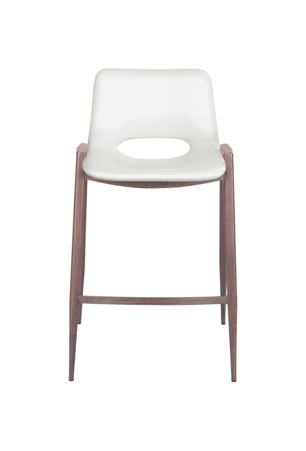 Desi Counter Stool (Set of 2) White & Walnut Counter Stools TriadCommerceInc   
